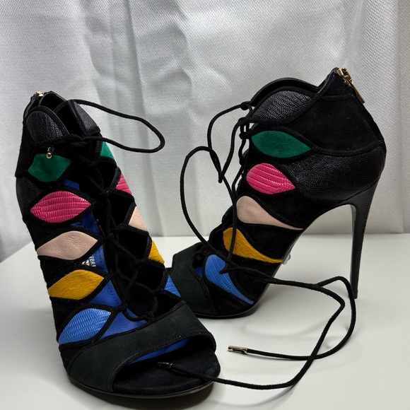 Salvatore Ferragamo Felicity multicolor heels 7.5 - Picture 1 of 9